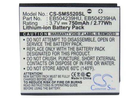 3.7V, Li-ion, 750mAh, SmartPhone battery fits Samsung, Eb504239ha, Gt-s5200, Gt-s5200c, 2.78Wh Mobile, SmartPhone Cameron Sino Technology Limited (Smartphone)