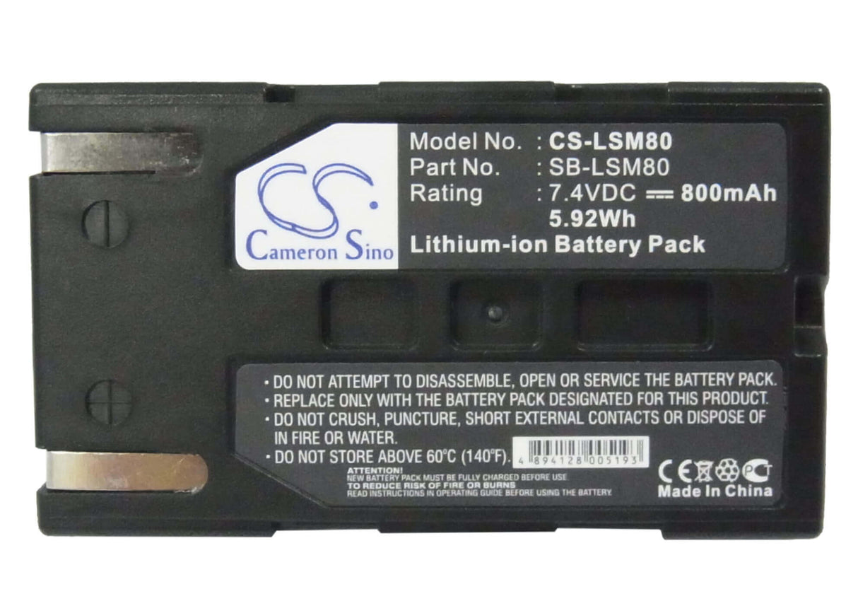 7.4V, Li-ion, 800mAh, Camera battery fits Samsung, Sb-lsm80, Sc-d173(u), Sc-d263, 5.92Wh Camera Cameron Sino Technology Limited (Camera)