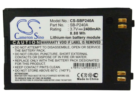 3.7V, Li-ion, 2400mAh, Camera battery fits Samsung, Sb-p240a, Sc-mm10, Sc-mm10bl, 8.88Wh Camera Cameron Sino Technology Limited (Camera)