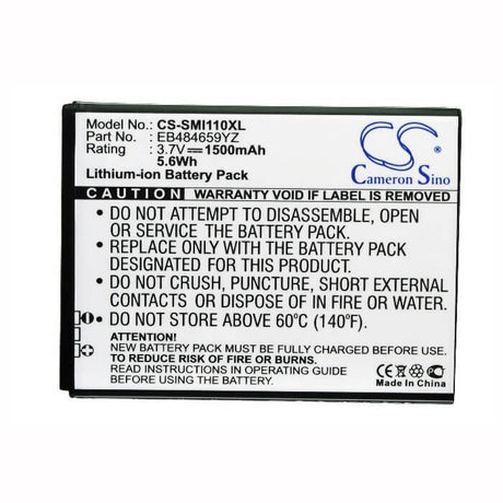 3.7V, Li-ion, 1500mAh, Mobile, SmartPhone battery fits Verizon, Samsung, Eb484659yz, Galaxy Proclaim S720, Galaxy S I500, 5.55Wh Mobile, SmartPhone Cameron Sino Technology Limited (Smartphone)