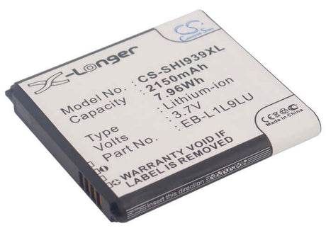 3.7V, Li-ion, 2150mAh, SmartPhone battery fits Samsung, Eb-l1l9lu, Galaxy S3 Duos, Sch-i939d, 7.96Wh Mobile, SmartPhone Cameron Sino Technology Limited (Smartphone)
