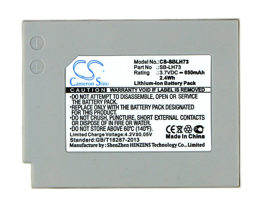 Camera Battery For Samsung Sdc-ms61s 3.7v, 650mah - 2.41wh Camera Cameron Sino Technology Limited (Suspended)