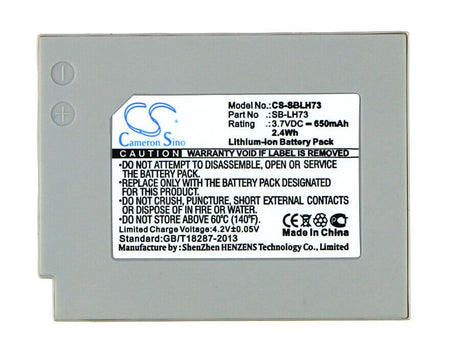 Camera Battery For Samsung Sdc-ms61s 3.7v, 650mah - 2.41wh Camera Cameron Sino Technology Limited (Suspended)