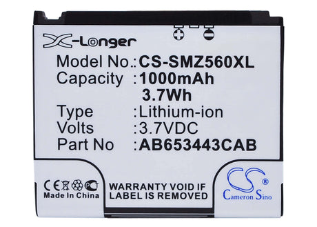 Battery For Samsung Sgh-a700, Sgh-a707, Sgh-a171 3.7v, 1000mah - 3.70wh Mobile, SmartPhone Cameron Sino Technology Limited (Suspended)