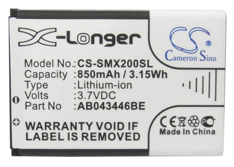 3.7V, Li-ion, 850mAh, SmartPhone battery fits Joa Telecom, Samsung, Ab043446bc, L210, L-210, 3.15Wh Mobile, SmartPhone Cameron Sino Technology Limited (Smartphone)