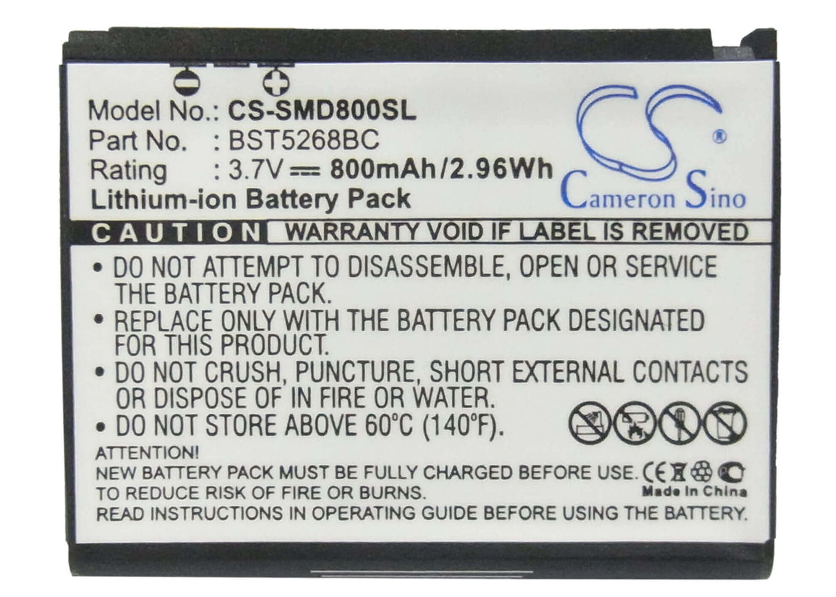 3.7V, Li-ion, 800mAh, SmartPhone battery fits Samsung, Bst5268bc, Sgh-d808, 2.96Wh Mobile, SmartPhone Cameron Sino Technology Limited (Smartphone)