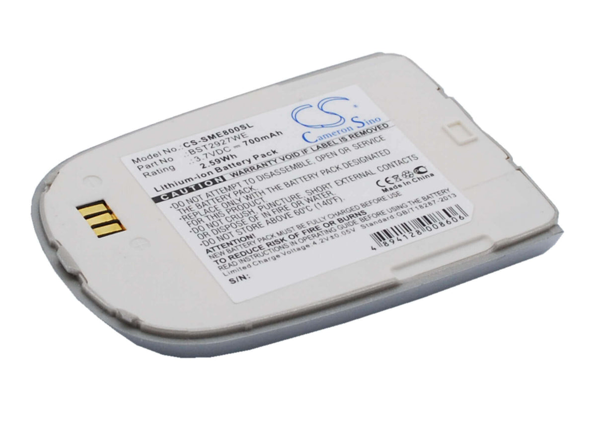 3.7V, Li-ion, 700mAh, SmartPhone battery fits Samsung, Bst2927se, Sgh-e800, Sgh-e808, 2.59Wh Mobile, SmartPhone Cameron Sino Technology Limited (Suspended)