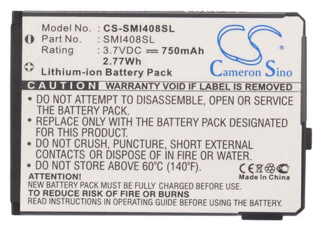 3.7V, Li-ion, 750mAh, SmartPhone battery fits Samsung, Abg14089bc, Sgh-i400, Sgh-i408, 2.78Wh Mobile, SmartPhone Cameron Sino Technology Limited (Suspended)