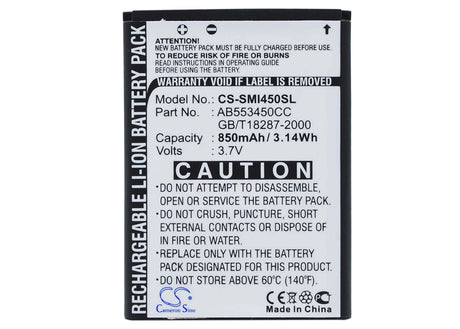 Battery For Samsung Sgh-i450, Sgh-i458 3.7v, 850mah - 3.15wh Batteries for Electronics Cameron Sino Technology Limited (Suspended)