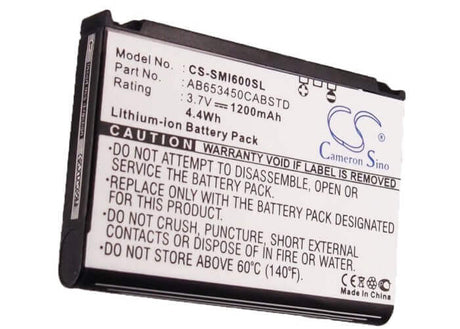 3.7V, Li-ion, 1200mAh, SmartPhone battery fits Samsung, Ab653450cab, Access A827, Ace I325, 4.44Wh Mobile, SmartPhone Cameron Sino Technology Limited (Smartphone)