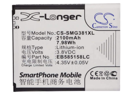 3.8V, Li-ion, 2100mAh, SmartPhone battery fits Samsung, Eb585158lc, Galaxy Win Pro, Sm-g3812, 7.98Wh Mobile, SmartPhone Cameron Sino Technology Limited (Smartphone)