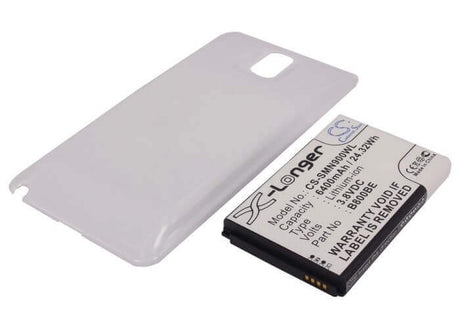 3.8V, Li-ion, 6400mAh, SmartPhone battery fits Samsung, (White),B800bc, Galaxy Note 3, Galaxy Note Iii, 24.32Wh Mobile, SmartPhone Cameron Sino Technology Limited (Smartphone)
