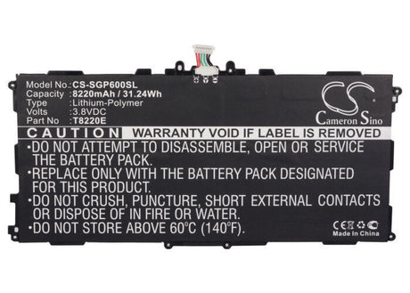 3.8V, Li-Polymer, 6600mAh, Tablet battery fits Samsung, Aa1da04ws/7-b, Galaxy Note 10.1, Galaxy Note 10.1 2014, 25.08Wh Tablet Cameron Sino Technology Limited