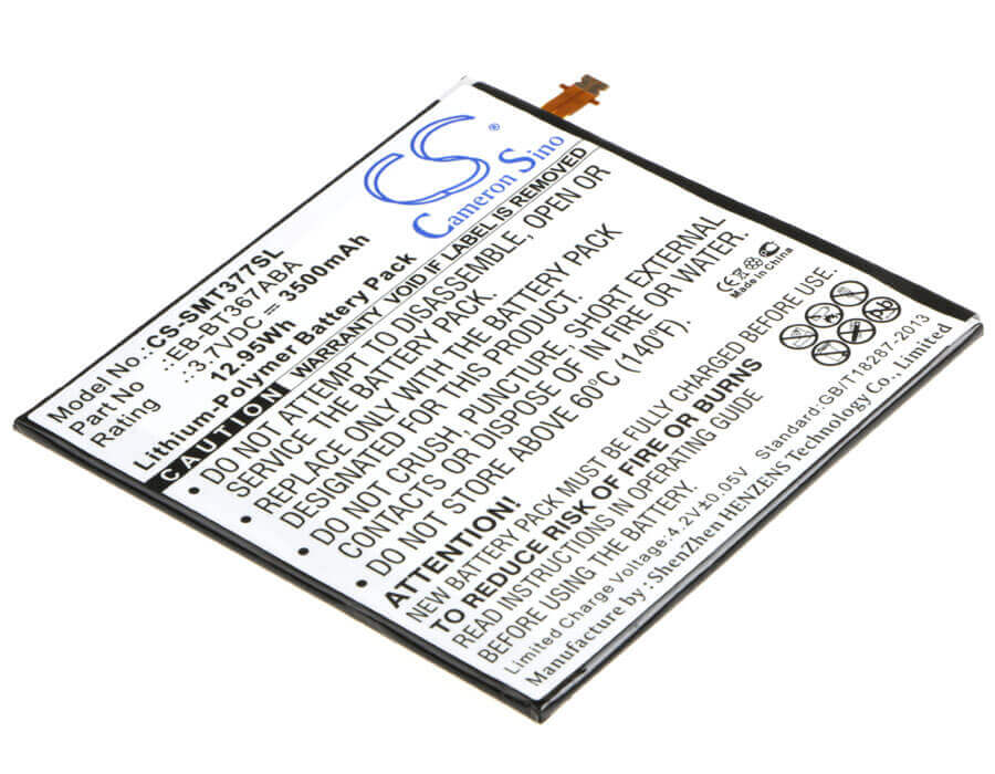 3.7V, Li-Polymer, 3500mAh, Tablet battery fits Samsung, Eb-bt367aba, Galaxy Tab 5, Galaxy Tab A 8.0 2017, 12.95Wh Tablet Cameron Sino Technology Limited
