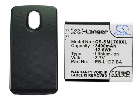3.7V, Li-ion, 3400mAh, Mobile, SmartPhone battery fits Sprint, Samsung, Eb-l1d7iba, Sph-l700, 12.58Wh Mobile, SmartPhone Cameron Sino Technology Limited (Smartphone)
