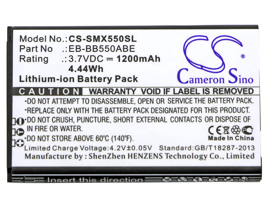3.7V, Li-ion, 1200mAh, SmartPhone battery fits Samsung, Eb-bb550abe, Sm-b550, Sm-b550h, 4.44Wh Mobile, SmartPhone Cameron Sino Technology Limited (Smartphone)
