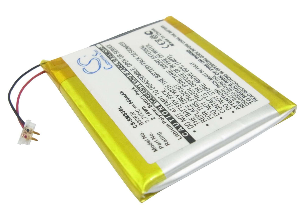 3.7V, Li-Polymer, 580mAh, Media Player battery fits Samsung, B32820, Yp-s3aw, Yp-s3aw/xsh, 2.15Wh Media Player Cameron Sino Technology Limited