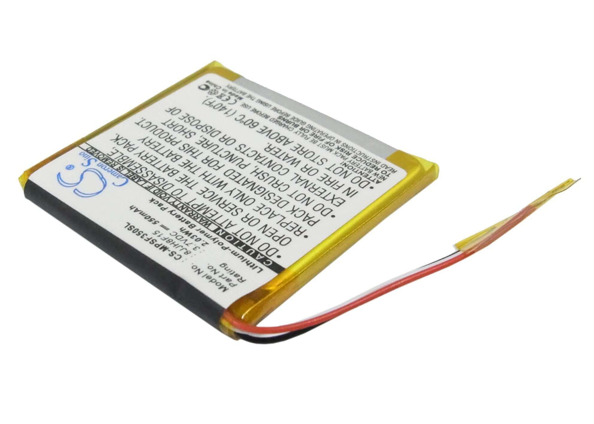 3.7V, Li-Polymer, 550mAh, Media Player battery fits Sandisk, 8jjh8f15, Sansa Fuze 4gb, Sansa Fuze 8gb, 2.04Wh Media Player Cameron Sino Technology Limited (Suspended)