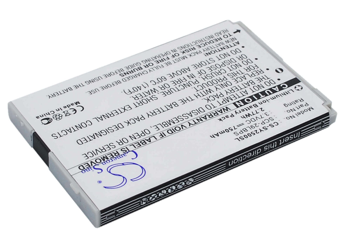 3.7V, Li-ion, 750mAh, SmartPhone battery fits Sanyo, Scp-29lbps, S1, Scp-2500, 2.78Wh Mobile, SmartPhone Cameron Sino Technology Limited (Suspended)