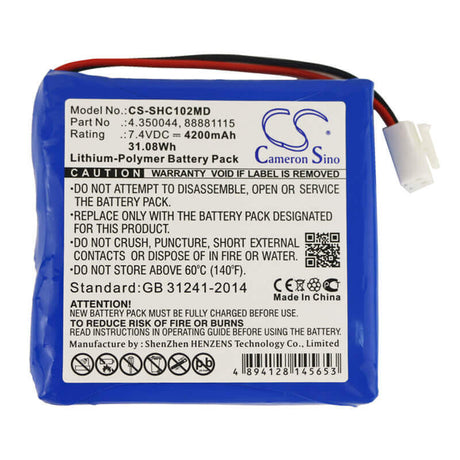 Battery For Schiller, Cardiovit At102+, Ecg At102 + 7.4v, 4200mah - 31.08wh Medical Cameron Sino Technology Limited (Medical)   