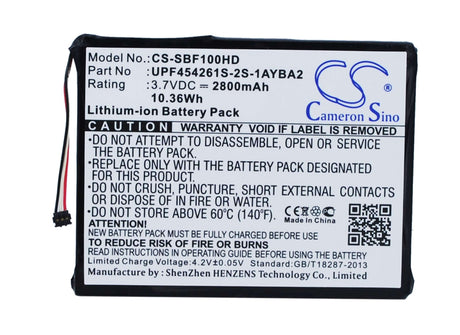 3.7V, Li-ion, 2800mAh, Storage battery fits Seagate, Upf454261s-2s-1ayba2, 1ayba2, Stck1000100, 10.36Wh Storage Cameron Sino Technology Limited