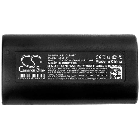 7.4V, Li-ion, 3000mAh, Flashlight battery fits Sealife, Sl9831, Sea Dragon 1200, Sea Dragon 1500, 22.20Wh Flashlight Cameron Sino Technology Limited