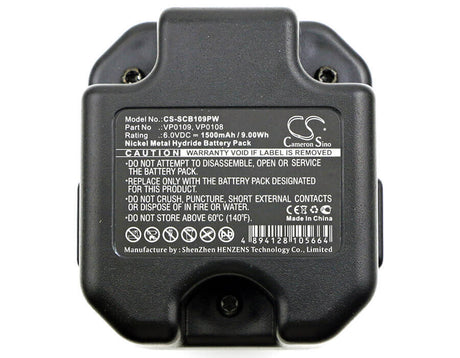 6.0V, Ni-MH, 1500mAh, Power Tools battery fits Senco, Vp0108, Gt65da, Gt65rha, 9Wh Power Tools Cameron Sino Technology Limited (Power Tools)