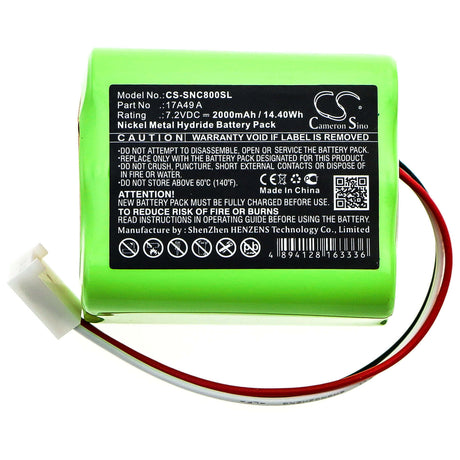 7.2V, Ni-MH, 2000mAh, Equipment battery fits Sencore, 17a49 A, 17A49 A, Avt-800217 D, 14.4Wh Equipment, Survey, Test Cameron Sino Technology Limited