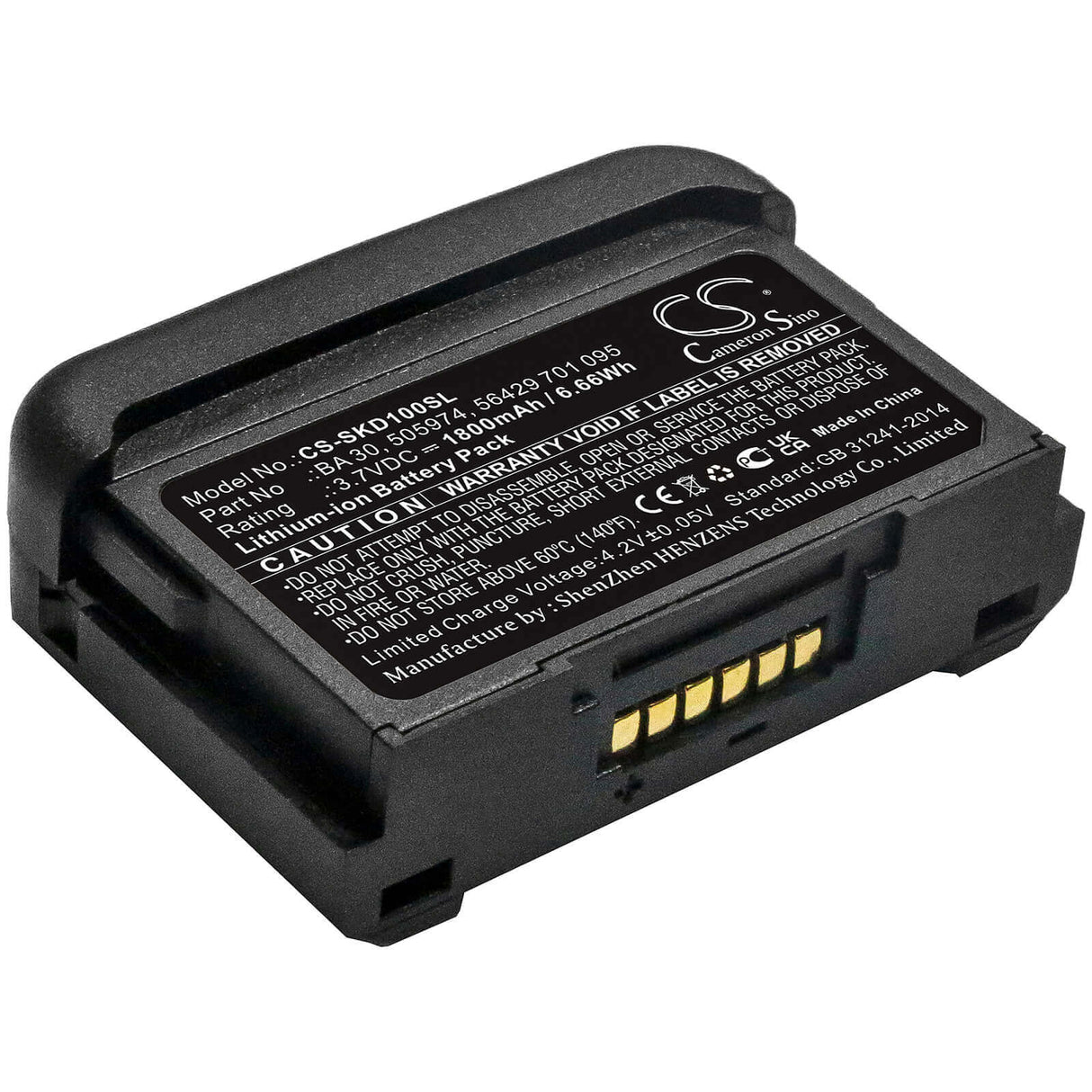 3.7V, Li-ion, 1800mAh, Stage Monitor System battery fits Sennheiser, 505974, Avx Bodypack Transmitter, Avx Sk Bodypack Transmitters, 6.66Wh Stage Monitor System Cameron Sino Technology Limited