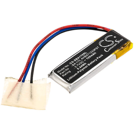 3.7V, Li-Polymer, 120mAh, Headset battery fits Sennheiser, Ahb471233pst, Momentum In-ear, Presnce, 0.44Wh Wireless Headset Cameron Sino Technology Limited