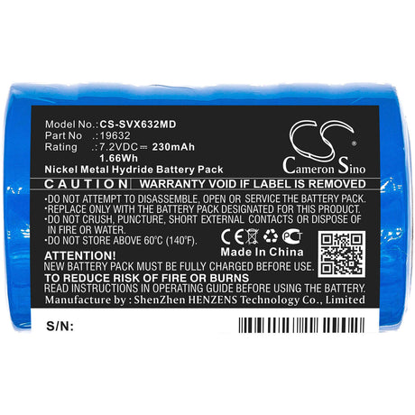 7.2V, Ni-MH, 230mAh, Medical battery fits Servox, 19632, 14266, 19632, 1.66Wh Medical Cameron Sino Technology Limited (Medical)
