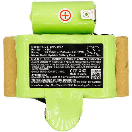 15.6V, Ni-MH, 2000mAh, Vacuum battery fits Shark, 1010fk, Ep750, Ep750m, 31.20Wh Vacuum Cameron Sino Technology Limited