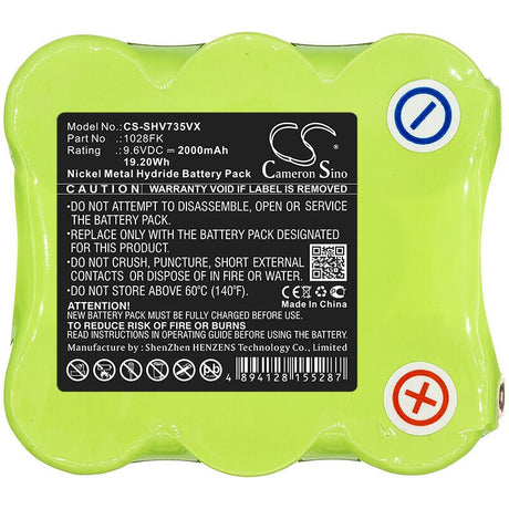 9.6V, Ni-MH, 2000mAh, Vacuum battery fits Shark, Sv735, 19.20Wh Vacuum Cameron Sino Technology Limited