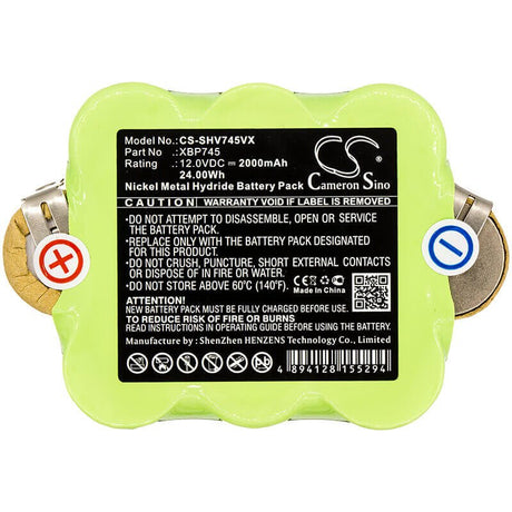 12.0V, Ni-MH, 2000mAh, Vacuum battery fits Shark, Sv745, 24.00Wh Vacuum Cameron Sino Technology Limited