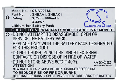 Battery For Sharp 703shf, 804sh, 903, 903sh 3.7v, 900mah - 3.33wh Batteries for Electronics Cameron Sino Technology Limited (Suspended)   