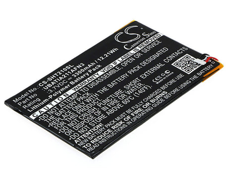 3.7V, Li-Polymer, 3300mAh, Tablet battery fits Sharp, Ubatia211afn3, Aquos Pad, Sht21, 12.21Wh Tablet Cameron Sino Technology Limited
