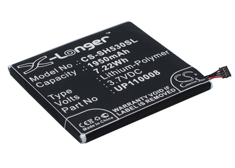 3.7V, Li-Polymer, 1950mAh, SmartPhone battery fits Sharp, Ae5153600, Sh530u, 7.22Wh Mobile, SmartPhone Cameron Sino Technology Limited (Smartphone)