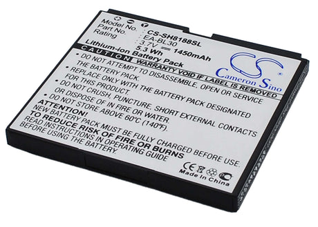 3.7V, Li-ion, 1450mAh, SmartPhone battery fits Sharp, Ea-bl30, Sh8188u, 5.37Wh Mobile, SmartPhone Cameron Sino Technology Limited (Smartphone)