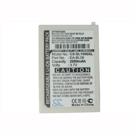 3.7V, Li-ion, 2000mAh, PDA battery fits Sharp, Ea-bl08, Zaurus Sl-c1000, Zaurus Sl-c3000, 7.4Wh PDA, Pocket PC Cameron Sino Technology Limited