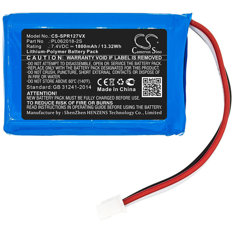 7.4V, Li-Polymer, 1800mAh, Vacuum battery fits Sichler, Pr-025, Pr-030, Pr-030 V2, 13.32Wh Vacuum Cameron Sino Technology Limited (Medical)