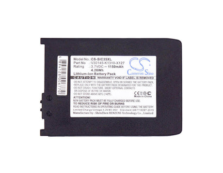 3.7V, Li-ion, 1150mAh, SmartPhone battery fits Siemens, L36880-n5401-a102, 3506, 3508, 4.26Wh Mobile, SmartPhone Cameron Sino Technology Limited (Suspended)