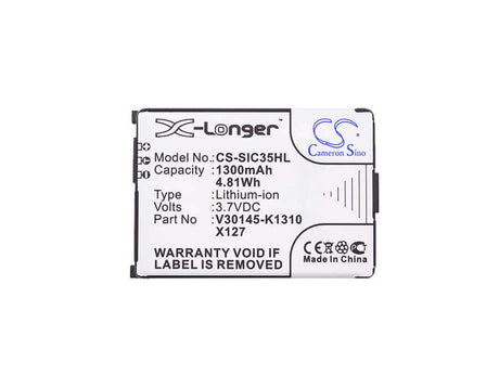 3.7V, Li-ion, 1300mAh, SmartPhone battery fits Siemens, L36880-n5401-a102, 3506, 3508, 4.81Wh Mobile, SmartPhone Cameron Sino Technology Limited (Smartphone)
