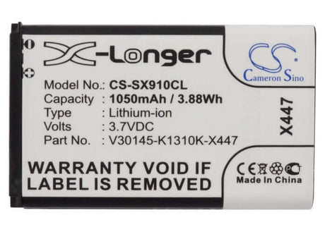 3.7V, Li-ion, 1050mAh, Cordless Phone battery fits Siemens, V30145-k1310k-x447, Gigaset Sl910, Gigaset Sl910a, 3.885Wh Cordless Phone Cameron Sino Technology Limited (Cordless Phone)
