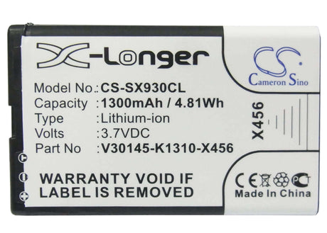 3.7V, Li-ion, 1300mAh, Cordless Phone battery fits Telekom, Siemens, V30145-k1310-x456, Gigaset Sl930, Gigaset Sl930a, 4.81Wh Cordless Phone Cameron Sino Technology Limited (Cordless Phone)