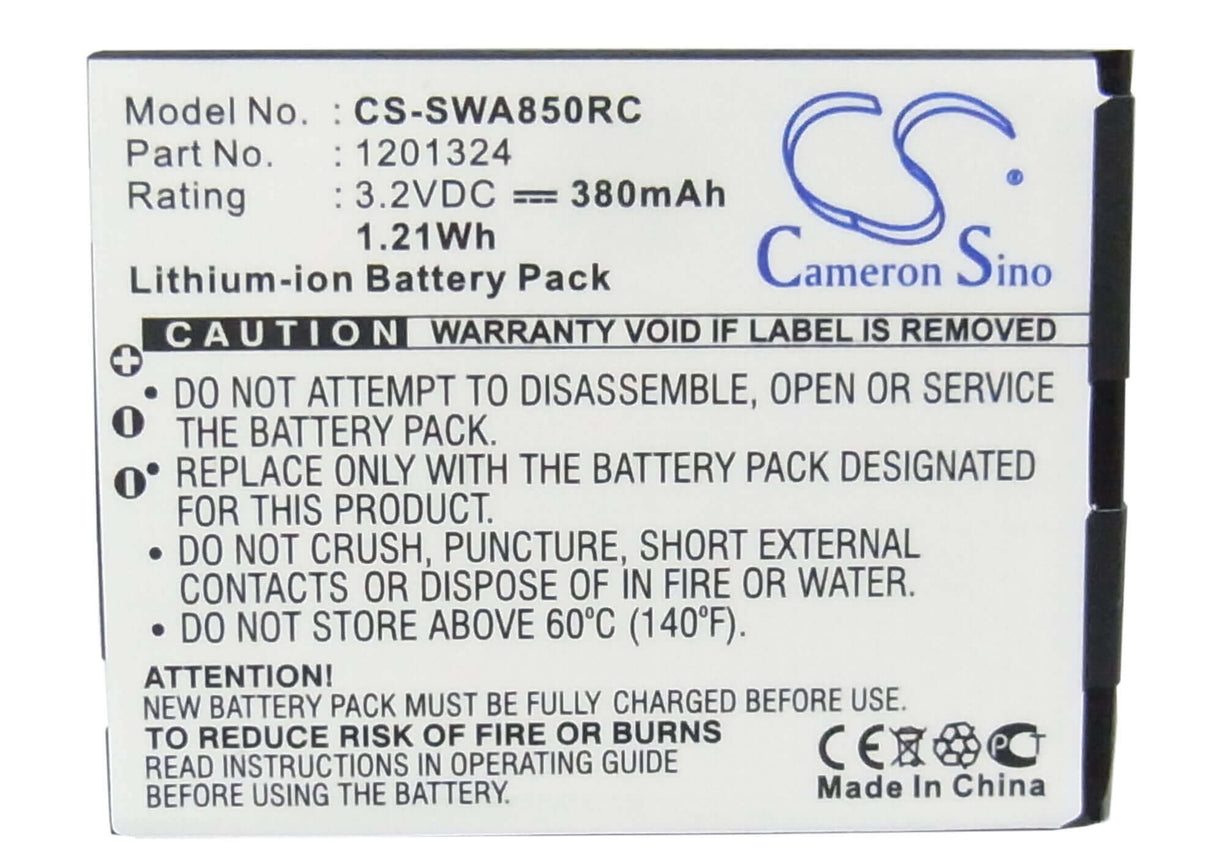3.2V, Li-ion, 380mAh, Hotspot battery fits Sierra Wireless, 1201324, Aircard 595u, Aircard 875u, 1.22Wh Hotspot Cameron Sino Technology Limited