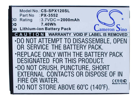 3.7V, Li-ion, 2000mAh, SmartPhone battery fits Simvalley, Px-3552, Spx-12, 7.4Wh Mobile, SmartPhone Cameron Sino Technology Limited (Smartphone)