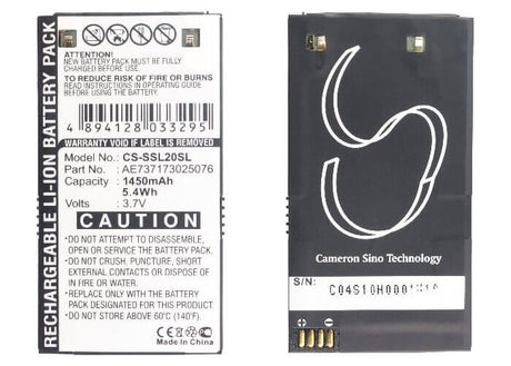 3.7V, Li-ion, 1450mAh, DAB Digital battery fits Sirius, Ae737173025076, Stiletto Sl2, 5.37Wh DAB Digital Cameron Sino Technology Limited