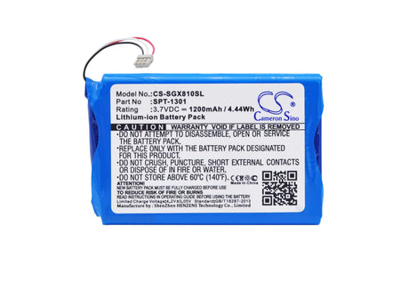 3.7V, Li-ion, 1200mAh, GPS battery fits Skygolf, Spt-1301, Skycaddie Touch, X8f-sctouch, 4.44Wh GPS, Navigator Cameron Sino Technology Limited