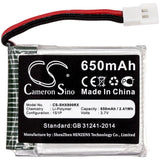 3.7V, Li-Polymer, 650mAh, Drones battery fits Skyhunter, Skyhunter, X8tw, X8tw, 2.41Wh Drones Cameron Sino Technology Limited