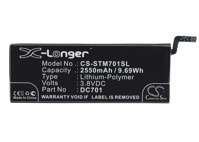 3.8V, Li-Polymer, 2550mAh, SmartPhone battery fits Smartisan, Dc701, Sm701, Sm705, 9.69Wh Mobile, SmartPhone Cameron Sino Technology Limited (Suspended)